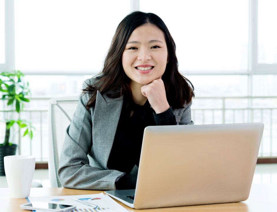 Finance student smiling